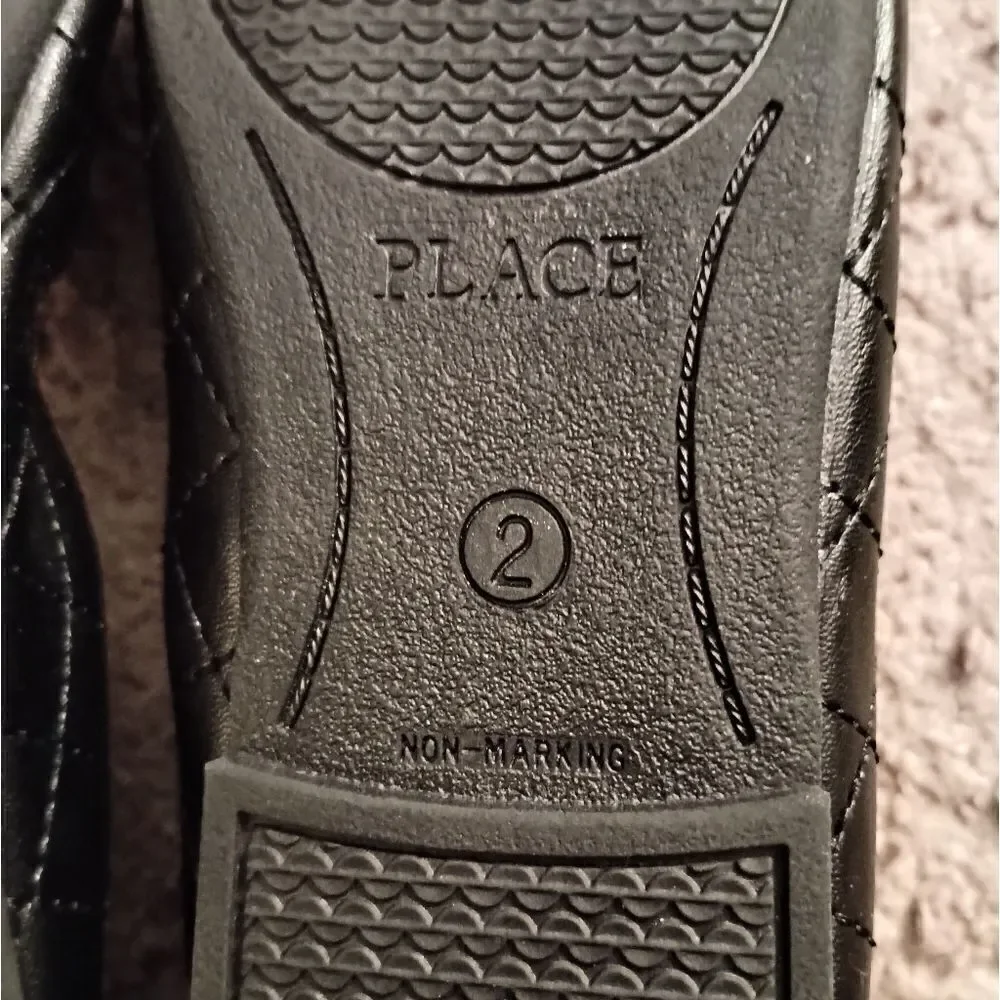 Children's Place Girls Black Ballet Flats Size 2y PRE-OWNED, WORN ONCE